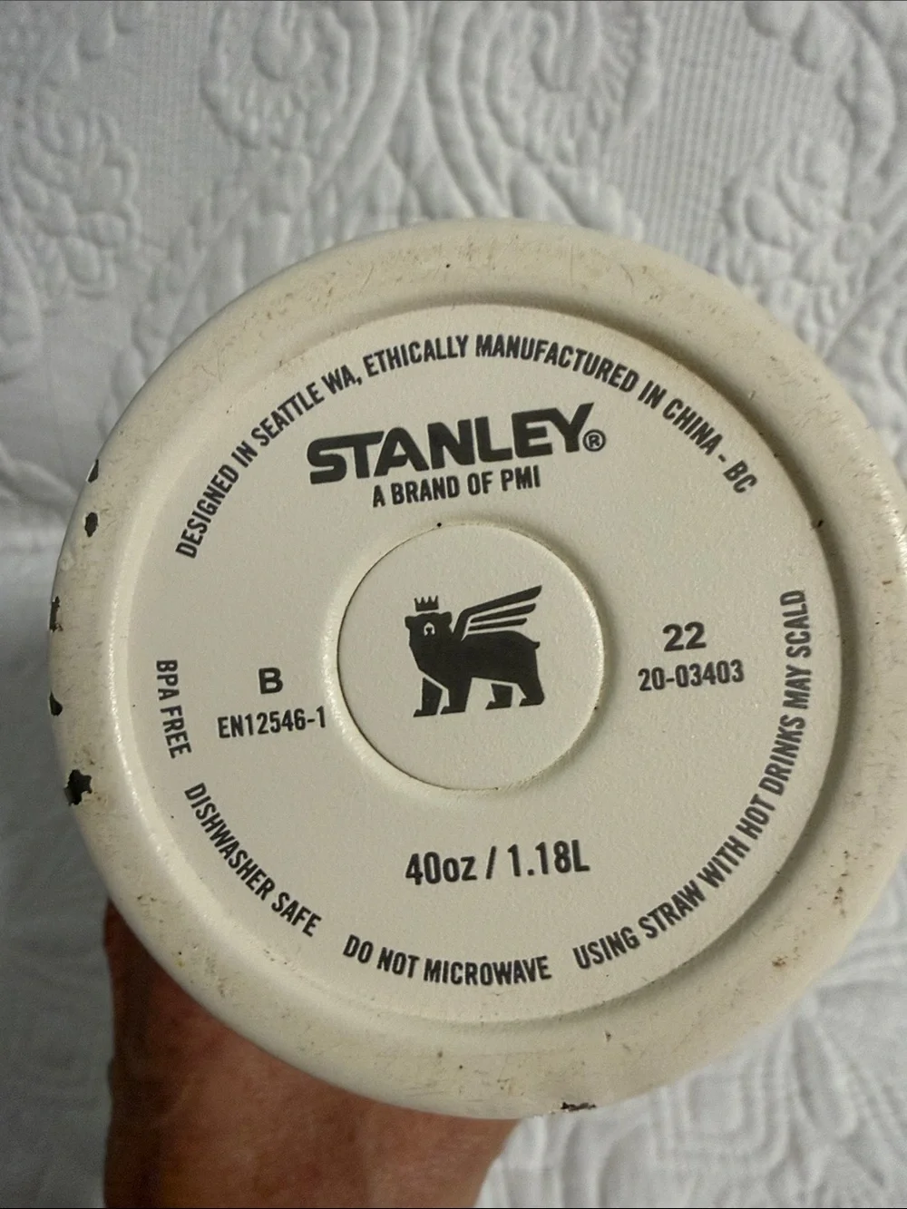 Stanley Cream Travel Mug with Handle